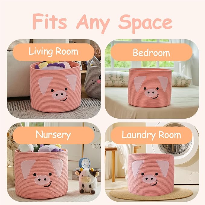 OMERAI Animal Baskets Cotton Rope Woven Storage Basket - Image 5