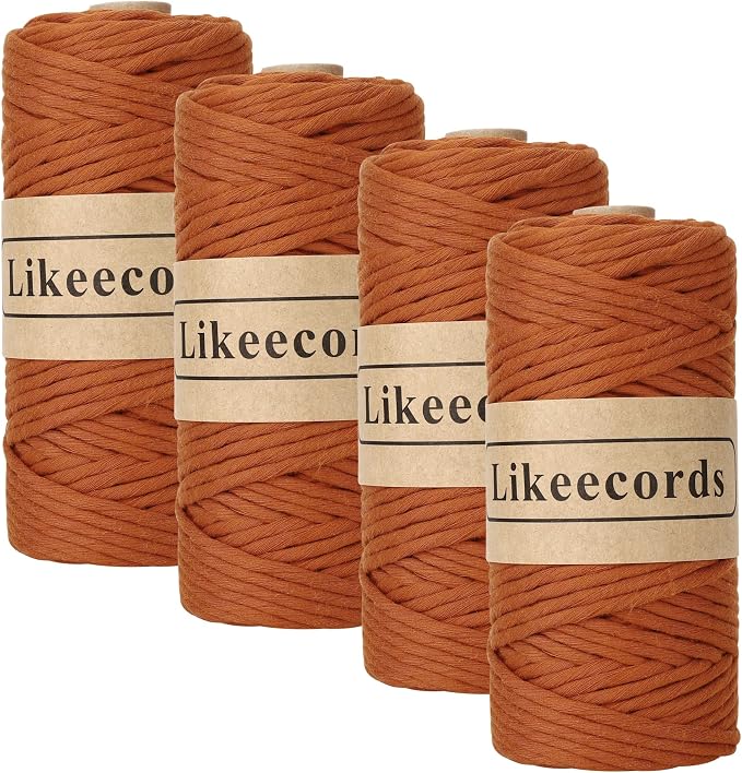 4 Skeins of 4mm X 80m Single Strand Macrame Cord Handmade Decorations Softer by Likeecords