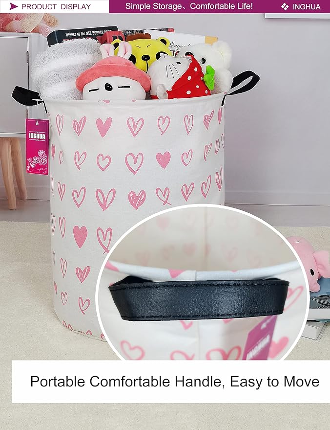 Laundry Hamper Large Canvas Fabric Lightweight Storage Basket/Toy - Image 5