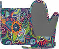 Mxocom Paisley Stylized Flowers Oven Mitts and Pot Holders Sets Mandala Boho by Mxocom