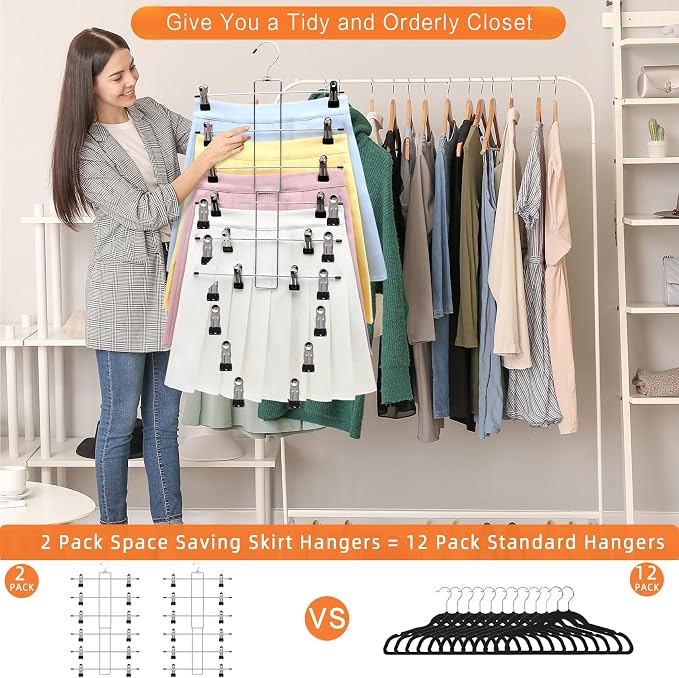Closet Organizers and Storage, 6 Tier Storage and Organization Pants Hangers - Image 3