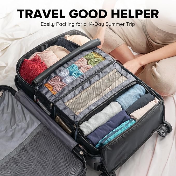 Suitcase Organizer, Travel Luggage Organizer Hanging Shelves Packing Cube - Image 5