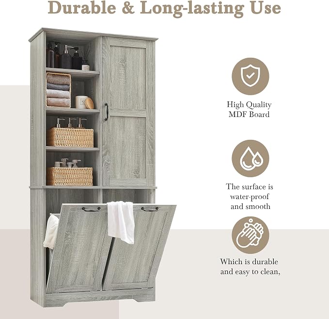 68" Tall Bathroom Storage Cabinet - Image 5