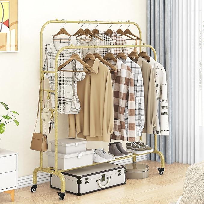 SUOERNUO Garment Rack with Wheels Clothing Rack - Image 2
