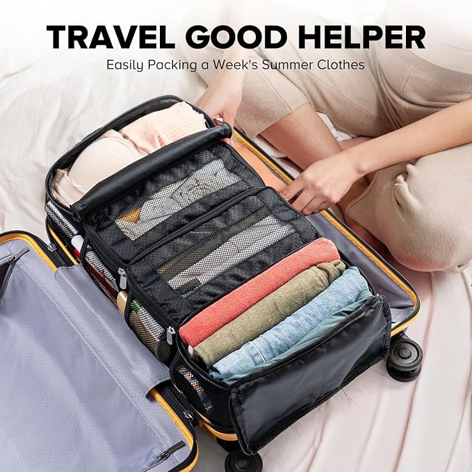 Suitcase Organizer, Travel Luggage Organizer Hanging Shelves Packing Cube - Image 6