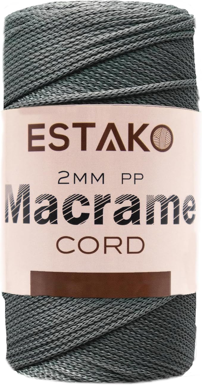 Estako 2 mm PP Polyester Macrame Cord 100% Polypropylene Perfect Supplies by Estako