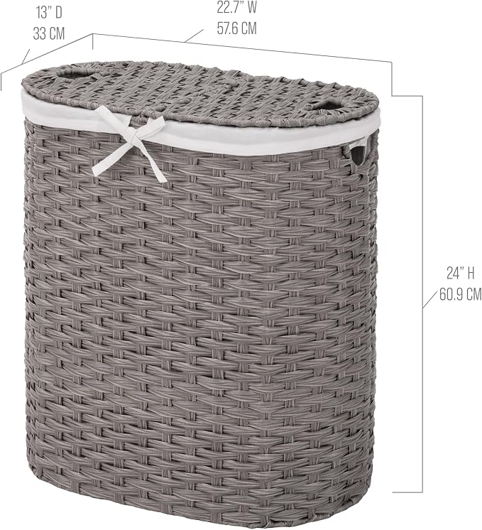 Seville Classics Premium Handwoven Portable Laundry Bin Basket - Image 4