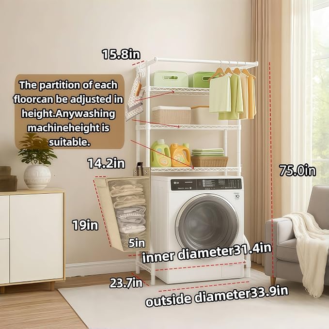 The Storage Rack Above The Washing Machine, and Refrigerator has Been Widened - Image 6