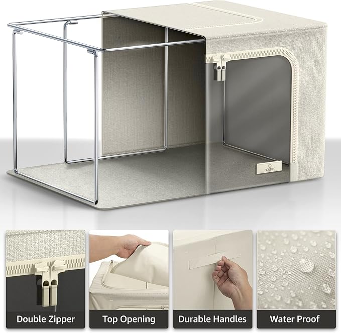 Sorbus Storage Bins with Metal Frame - Image 4