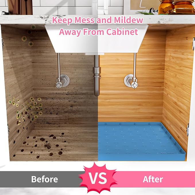 Sdpeia Under Sink Mat 22"×19" Waterproof Silicone Cabinet Liner & Sink Protector - Image 6