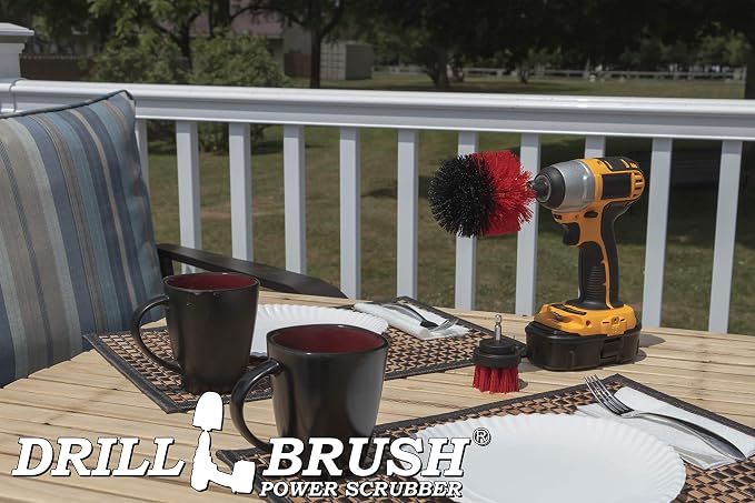 2 Piece Red Stiff Brush Cleaning Set - Image 6