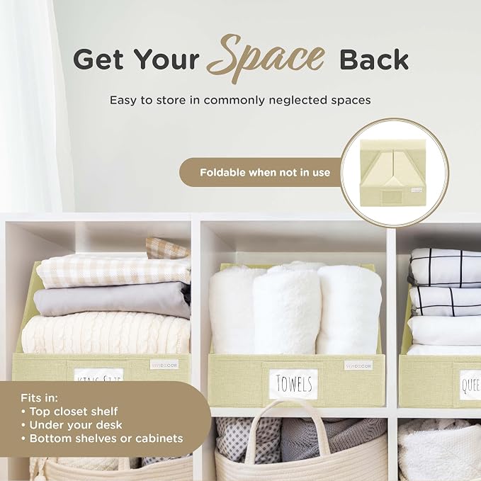 Trapezoid Closet Bins for Shelves – 12x12x10 Fabric Storage Baskets, - Image 5
