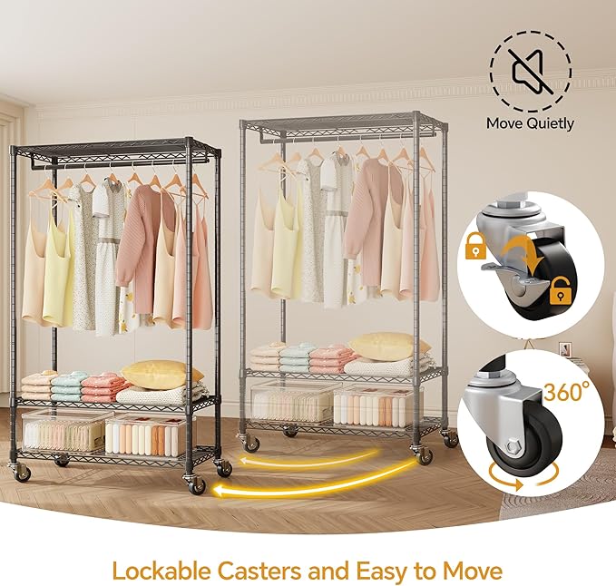 H4 Plus Rolling Garment Rack - Image 3