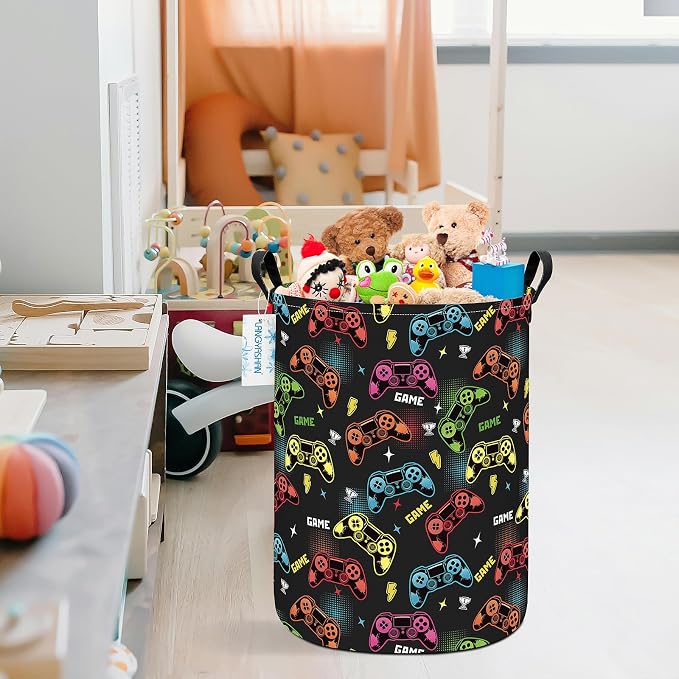 LANGYASHAN Laundry Basket Canvas Fabric Collapsible Organizer Basket - Image 6