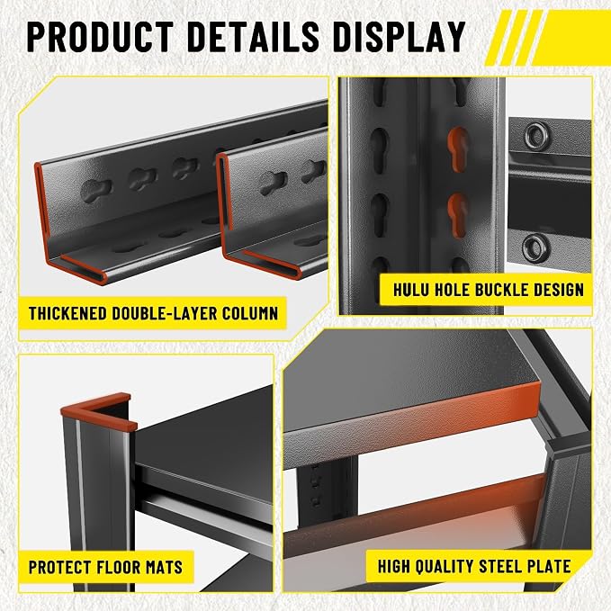 Over The Washer and Dryer Storage Shelf, Height-Adjustable 4-Tier Metal - Image 3