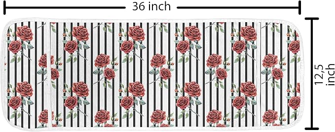 Ambesonne Watercolor Microwave Oven Cover, Rose Pattern - Image 2