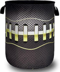 Grey Golden Baseball Texture Laundry Basket Sport Funny Laundry Hamper Foldable by SELIONLIKN