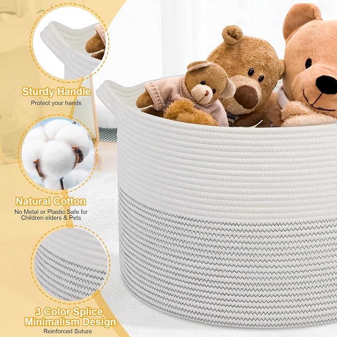 Large Girl Laundry Basket, Baby Blanket Basket - Image 3