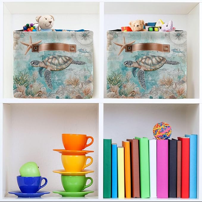 Nautical Starfish Fabric Storage Basket - Image 7