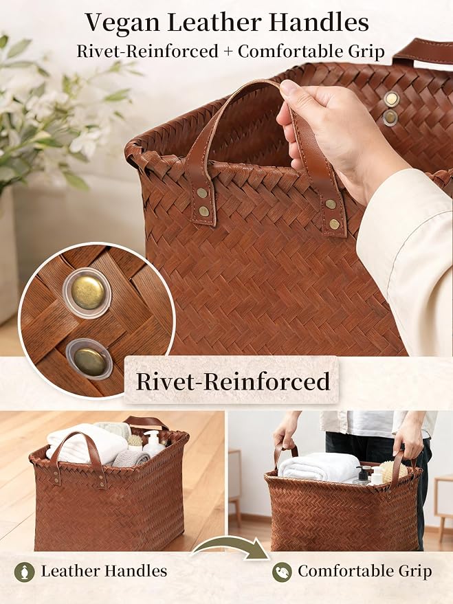 Hand Woven Baskets for Storage, Large Basket - Image 6