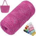 Sparkle Macrame Cord 1.5mm x 306 Yards Cotton Glitter Yarn by LEREATI