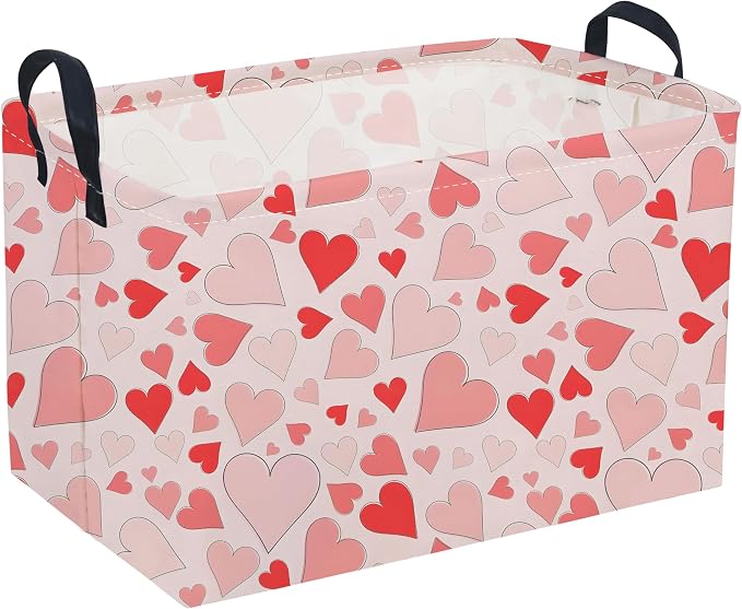 Sanjiaofeng Rectangular Valentine's Day Basket Love Storage Bins, Girls Storage by Sanjiaofen