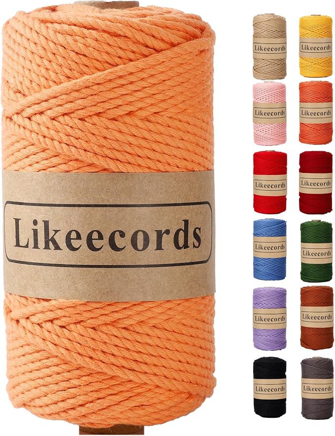 Cotton Macrame Cord 3mm x 100m, 3 Strand Twisted, Macrame Rope, Macrame String by Likeecords