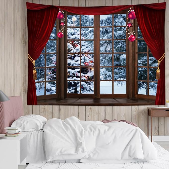 LB Winter Forest Tapestry, Christmas Pine Tree - Image 3