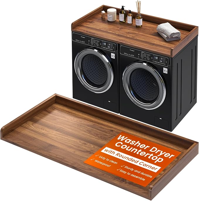 Washer Dryer Countertop, 27.5"x54" Wood Washer and Dryer Countertop by FunMemories