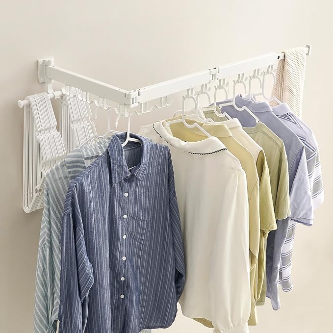 JOOM Clothes Drying Rack Wall Mounted, Folding Clothes Drying Rack, Retractable - Image 5