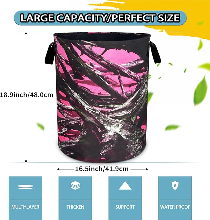 Camouflage Laundry Basket Trees Camo Foldable Oxford Cloth Funny Tote Bag - Image 2