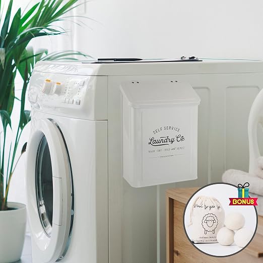 Magnetic Lint Bin for Laundry Room, Metal Trash Can - Image 6