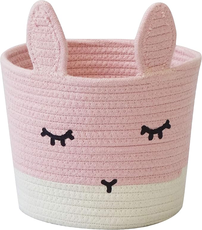 T&T Homewares Small Cute Pink Bunny Toy & Laundry Basket by TTHomewares