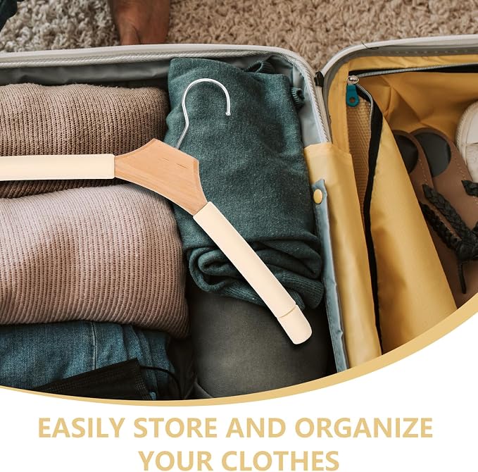 5pcs Nonslip Solid Wood Clothes Hangers - Image 8