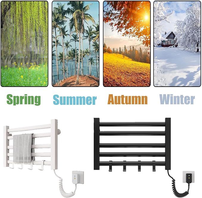 Wall Mounted Heated Towel Rack – Small 5 Bar Energy-Saving Aluminum Drying Rack - Image 3