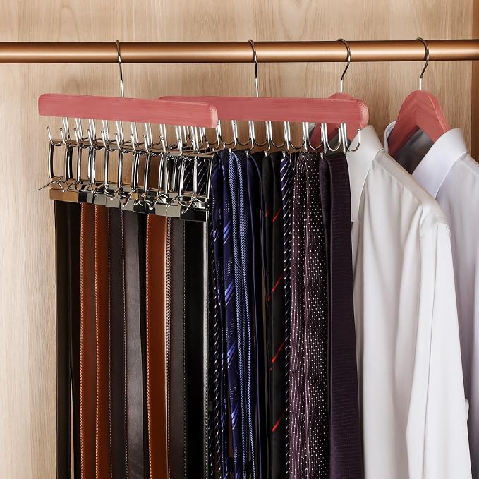 TOPIA HANGER Cedar 2 in 1 Belt Tie Hanger - Image 5