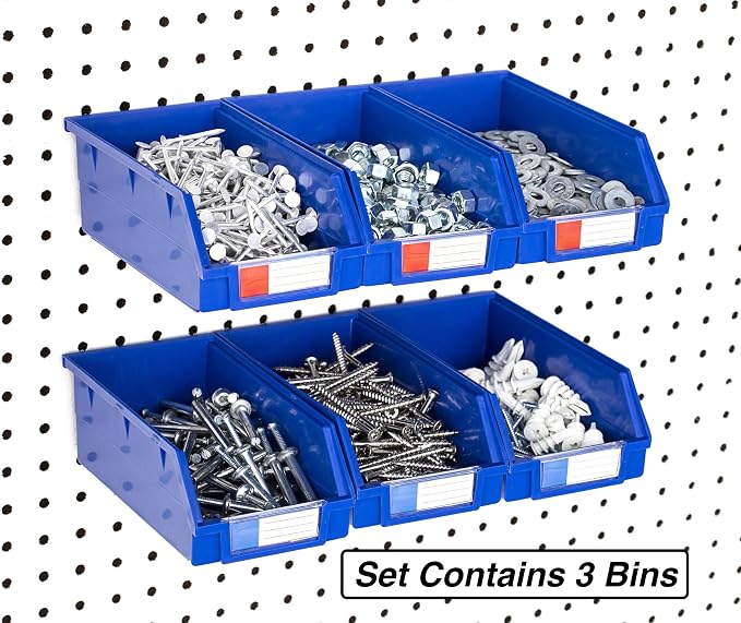 Pegboard Bins – 3 Pack Blue Extra Large - Image 3