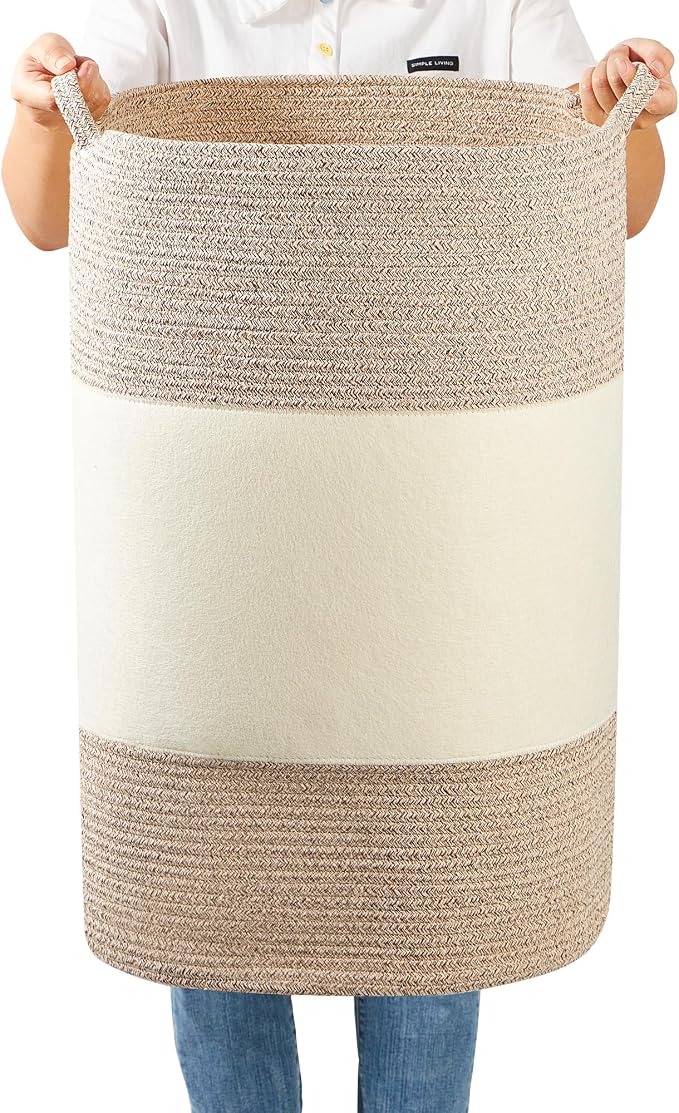 90L Jumbo Woven Laundry Hamper, Tall Baby Nursery Hamper by Homlikelanfocusonhomestorageanddecorationfordecades