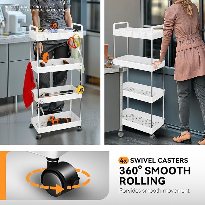 Auto Dynasty 4 Tier Slim Rolling Cart - Image 6