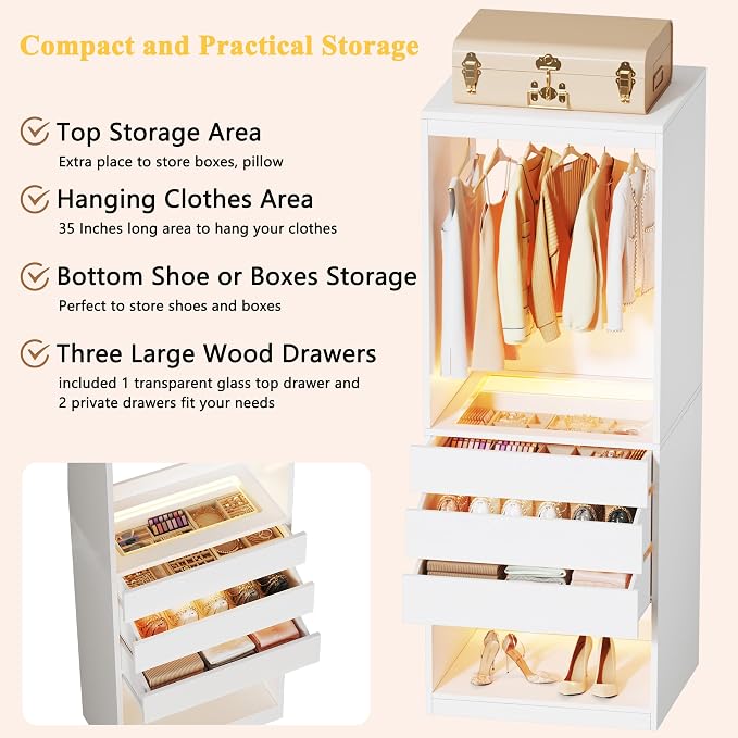 Freestanding Closet System Set of 2, 4FT Closet Organizer System - Image 3
