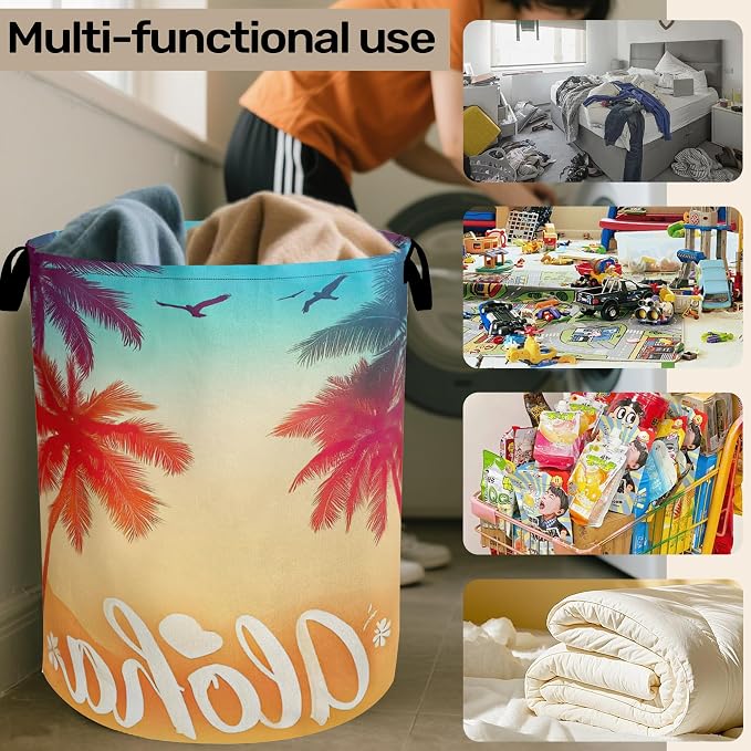 Hawaiian Sunset Foldable Canvas Laundry Basket - Image 6