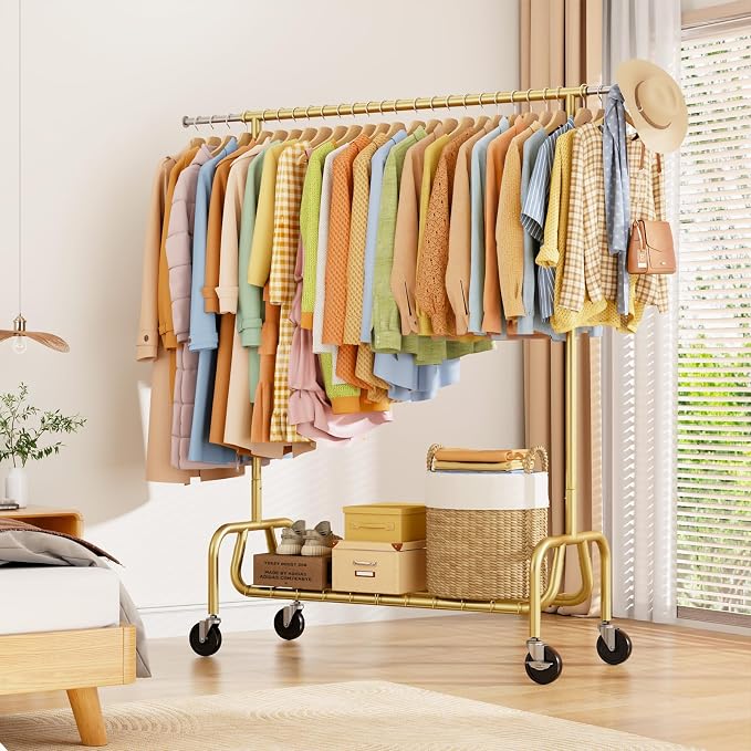 Heavy-duty Clothing Rack with Wheels, Rolling Clothes Rack, Clothes Racks - Image 8