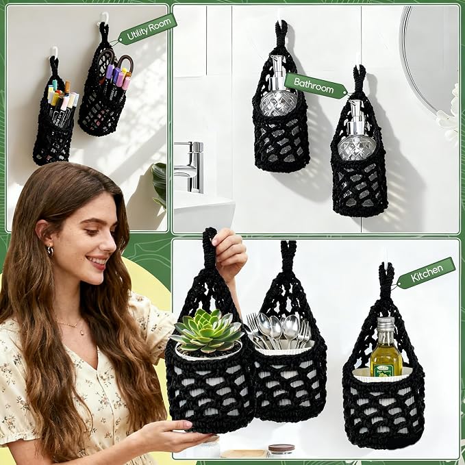 Macrame Wall Plant Hanger, Hanging Planter Basket Holder, Wall Planters - Image 5