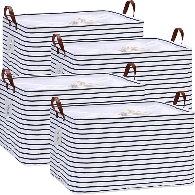 Hinwo 70L Extra Large Storage Bins, Foldable Clothes Storage Baskets by Hinwo