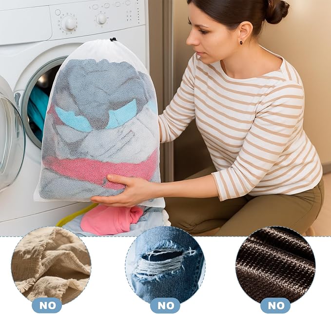 25 Pack Mesh Laundry Drawstring Bags, Laundromat - Image 8