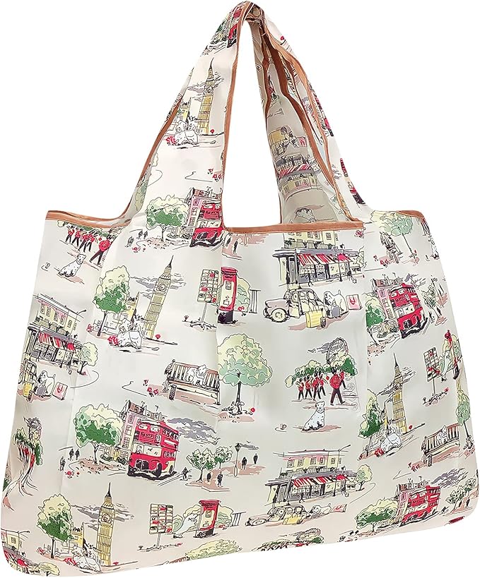 allydrew Large Foldable Tote Nylon Reusable Grocery Bag by allydrew