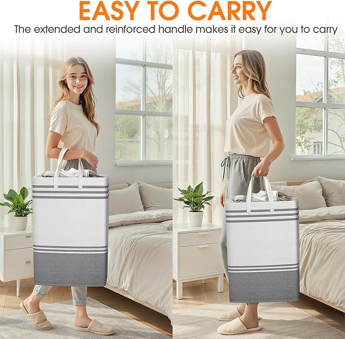 3 Pack Large Laundry Baskets, Laundry Hampers, Freestanding Waterproof - Image 6
