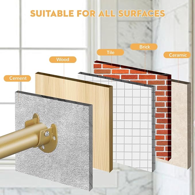 1.3 Inch Diameter Closet Rods for Hanging Clothes 17-100 Inch Adjustable - Image 5