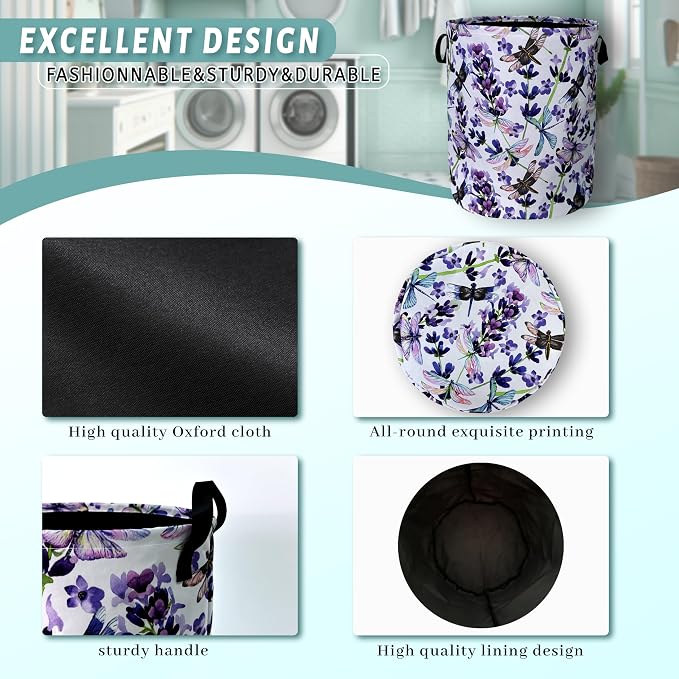 Dragonfly Laundry Basket Foldable - Image 4