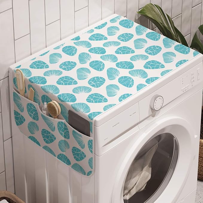Ambesonne Shells Washing Machine Organizer, Geometric Pattern of Seashell Sea by Ambesonne